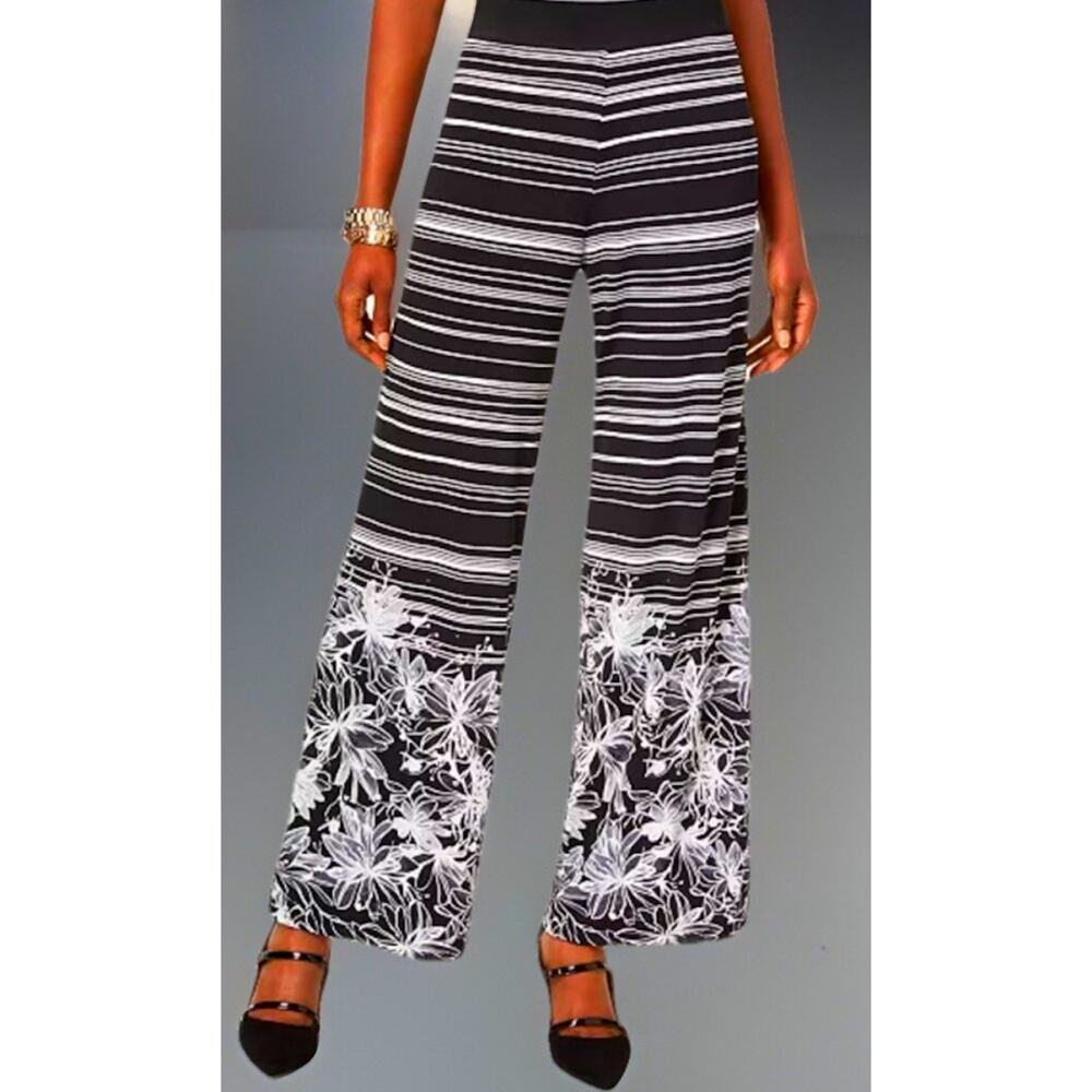 Alfani Wide Leg Palazzo Pants Boho Floral Festival Flowy Geometric Classic Large